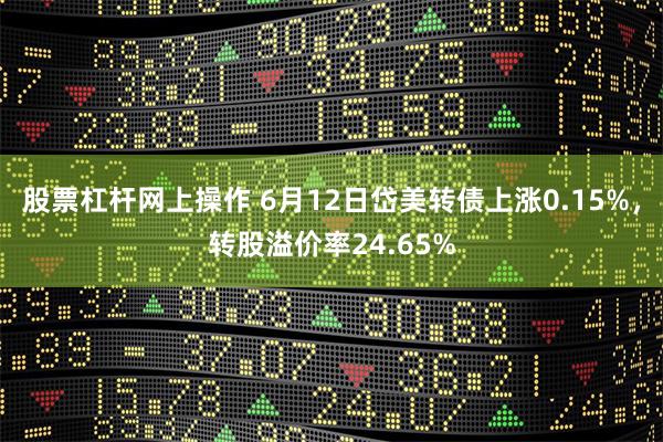 股票杠杆网上操作 6月12日岱美转债上涨0.15%，转股溢价率24.65%